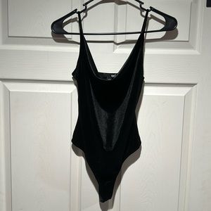 GBG LOS ANGELES BLACK VELVET THONG BODYSUIT SIZE XS! NWOT! # 173